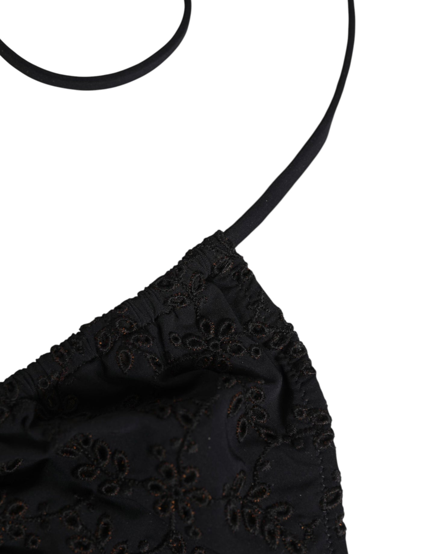 Black Embroidered Triangle Swimwear Underwear-Dolce & Gabbana-LabelTerrace.com