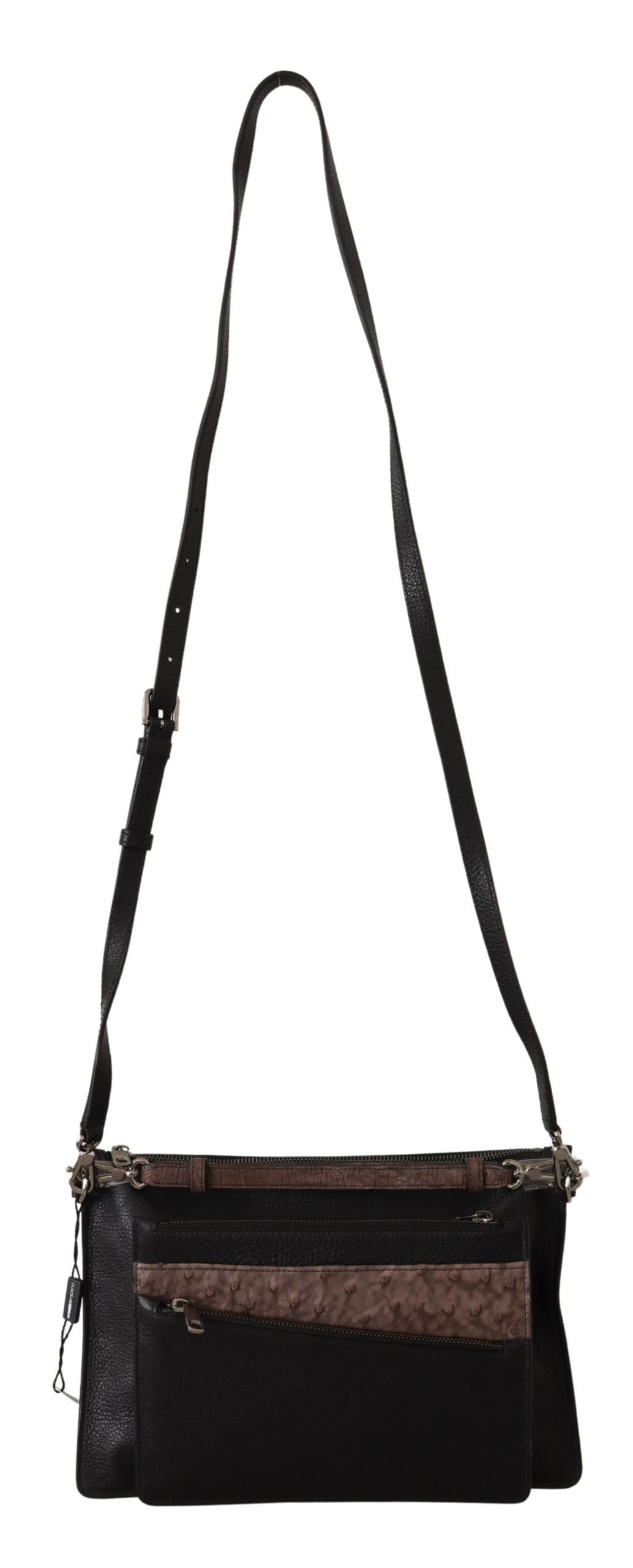 Black Exotic Leather Shoulder Sling Alta Sartoria Bag-Dolce & Gabbana-LabelTerrace.com