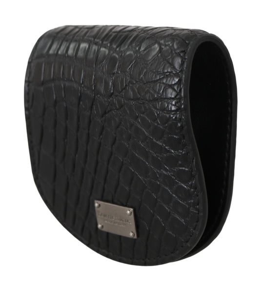 Black Exotic Skin Pocket Condom Case Holder-Dolce & Gabbana-LabelTerrace.com