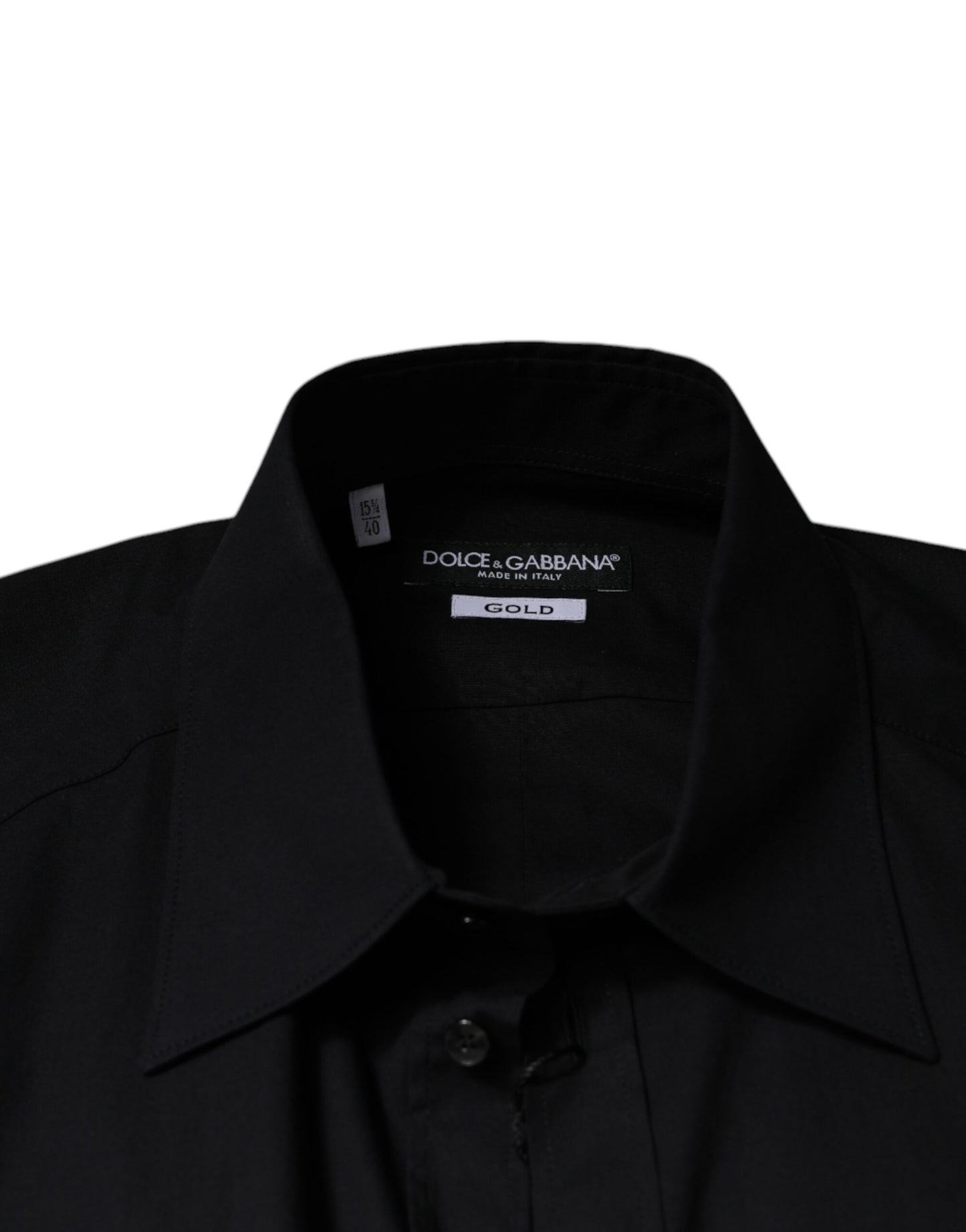 Black Eye Patch Long Sleeve GOLD Dress Shirt-Dolce & Gabbana-LabelTerrace.com