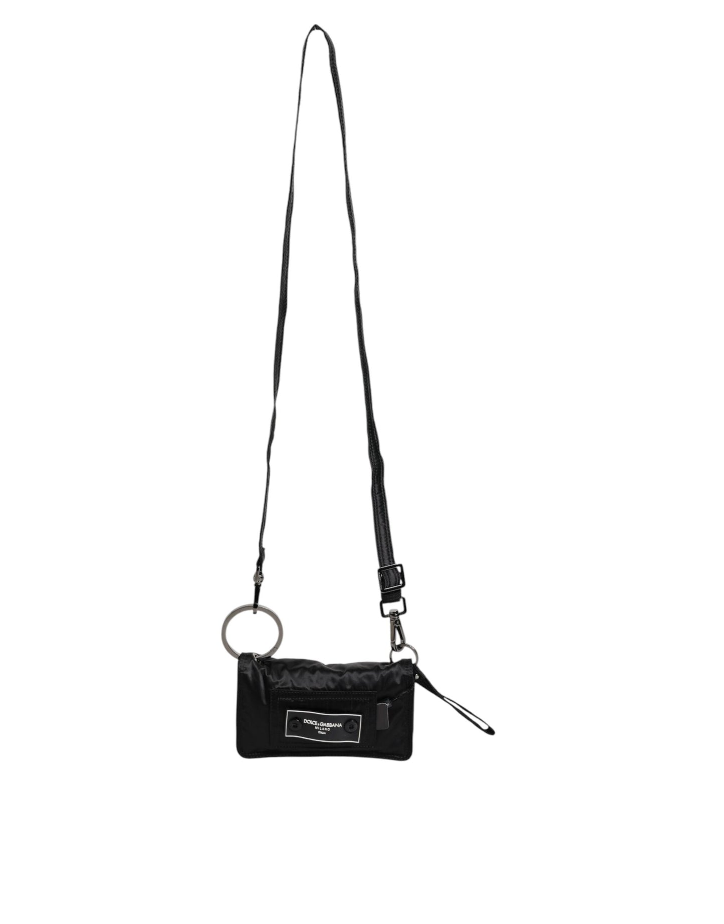 Black Fabric Logo Two Way Clutch Crossbody Bag-Dolce & Gabbana-LabelTerrace.com