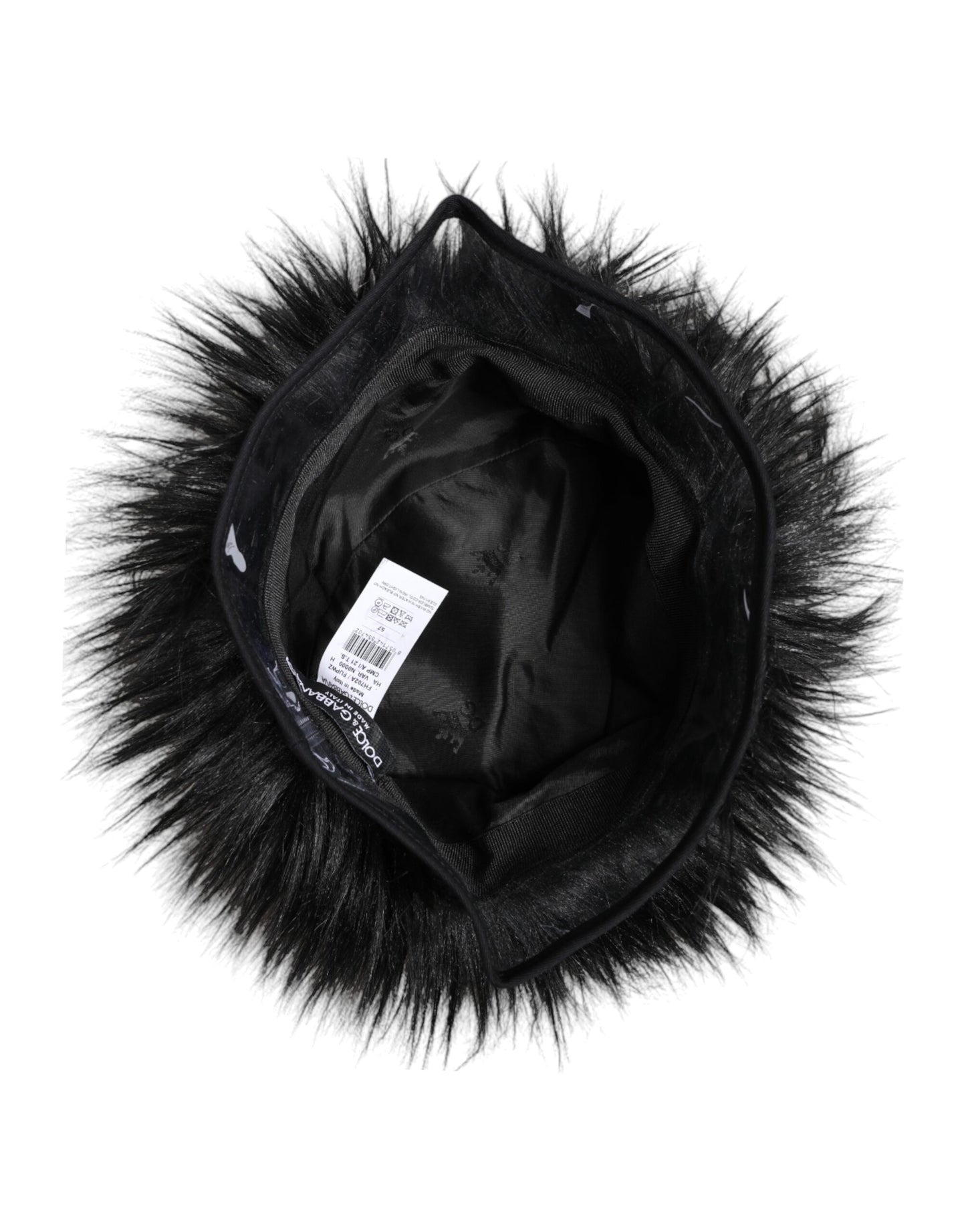 Black Faux Fur Bucket Hat-Dolce & Gabbana-LabelTerrace.com