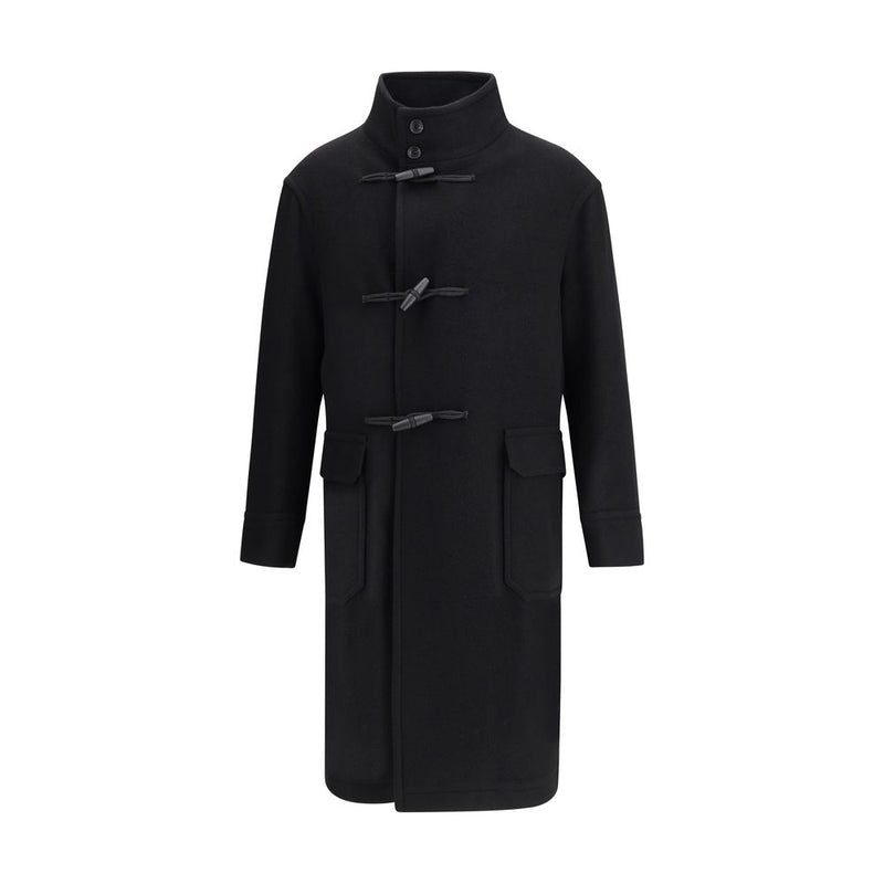 Black Fleece Wool Coat