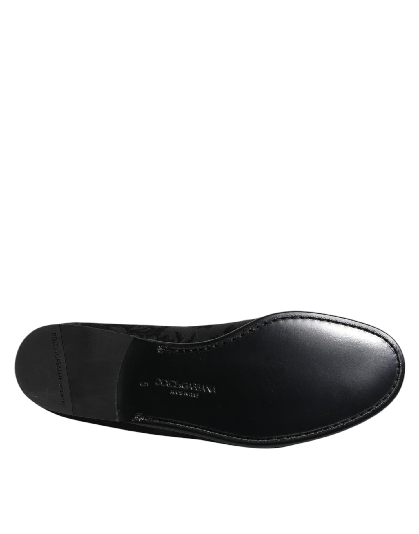 Black Floral Brocade Loafers Men Dress Shoes-Dolce & Gabbana-LabelTerrace.com
