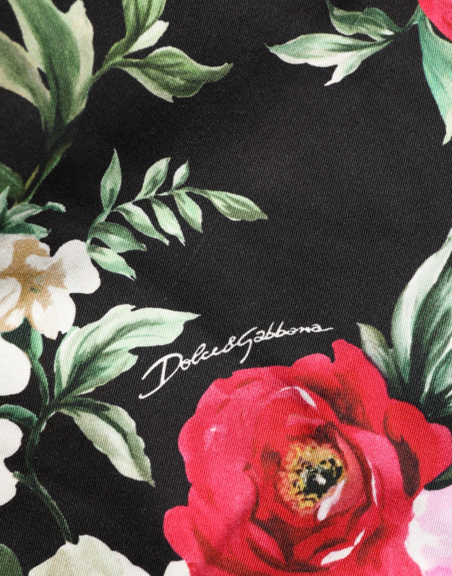 Black Floral Cotton Dress Formal Trouser Pants-Dolce & Gabbana-LabelTerrace.com