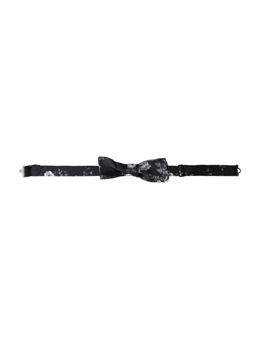 Black Floral Fantasy Adjustable Neck Men Bow Tie-Dolce & Gabbana-LabelTerrace.com
