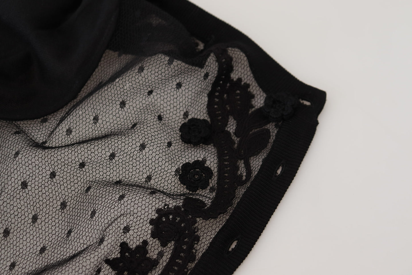 Black Floral Lace Button Cardigan Sweater-Dolce & Gabbana-LabelTerrace.com