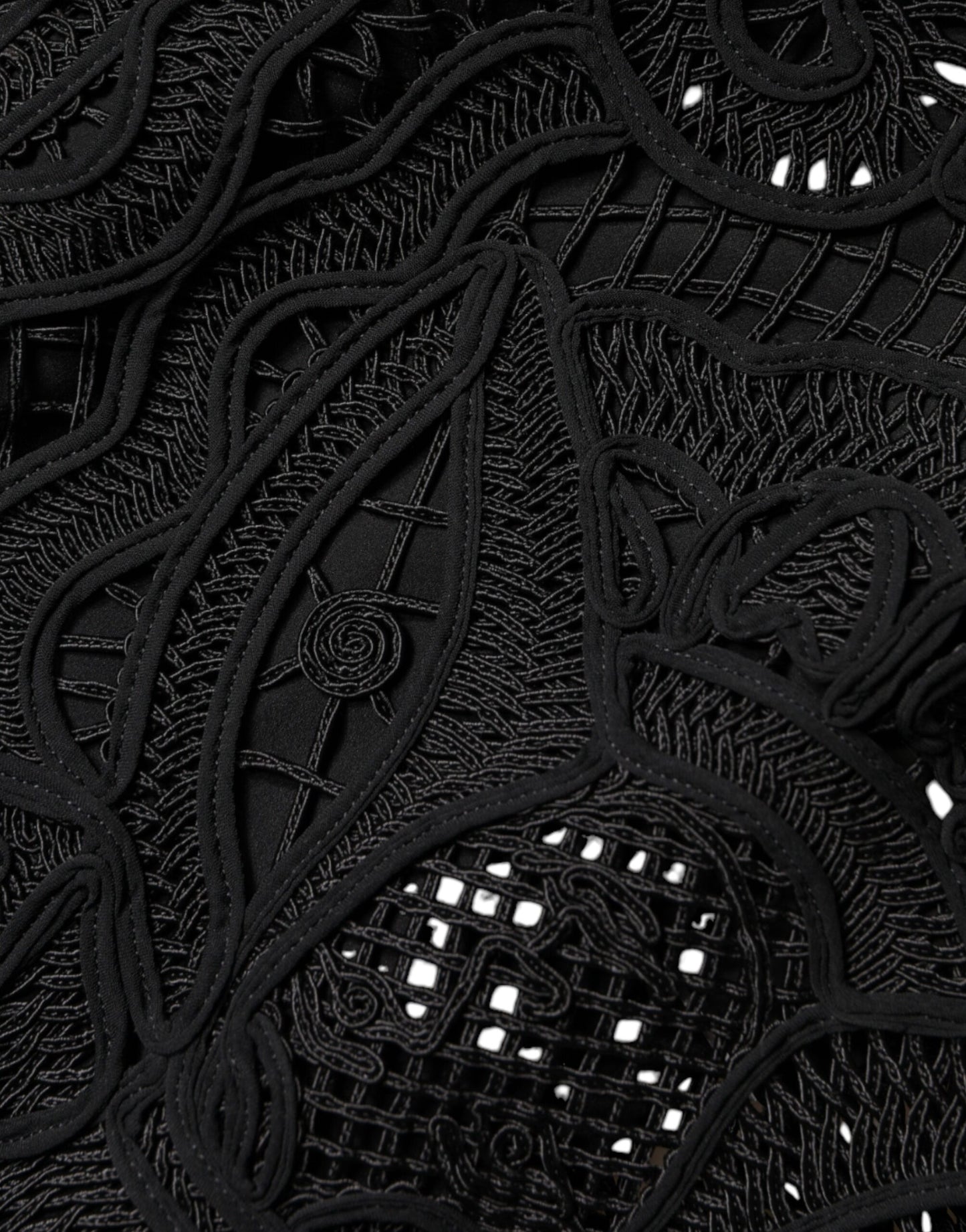 Black Floral Lace HighWaist Pencil Cut Skirt-Dolce & Gabbana-LabelTerrace.com