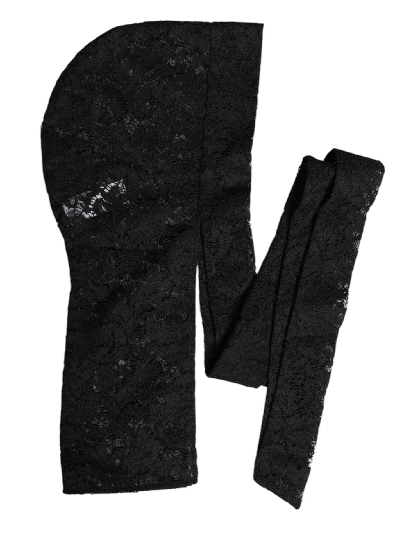 Black Floral Lace Whole Head Wrap Hat-Dolce & Gabbana-LabelTerrace.com