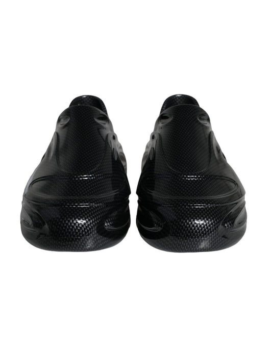 Black Foiled Rubber Toy Low Top Men Sneakers Shoes-Dolce & Gabbana-LabelTerrace.com