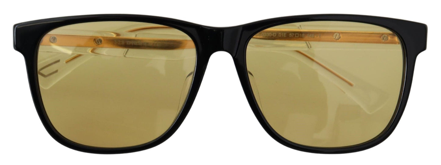 Black Frame DL0330-D 01E 57 Yellow Transparent Lenses Sunglasses-Diesel-LabelTerrace.com