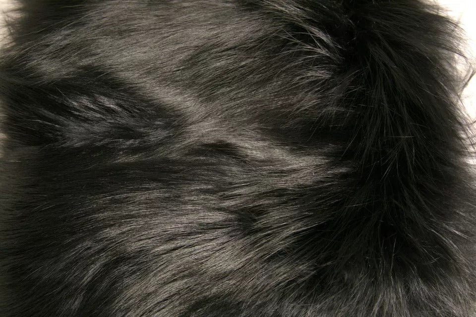 Black Fur Shoulder Collar Wrap Shawl Scarf-Dolce & Gabbana-LabelTerrace.com