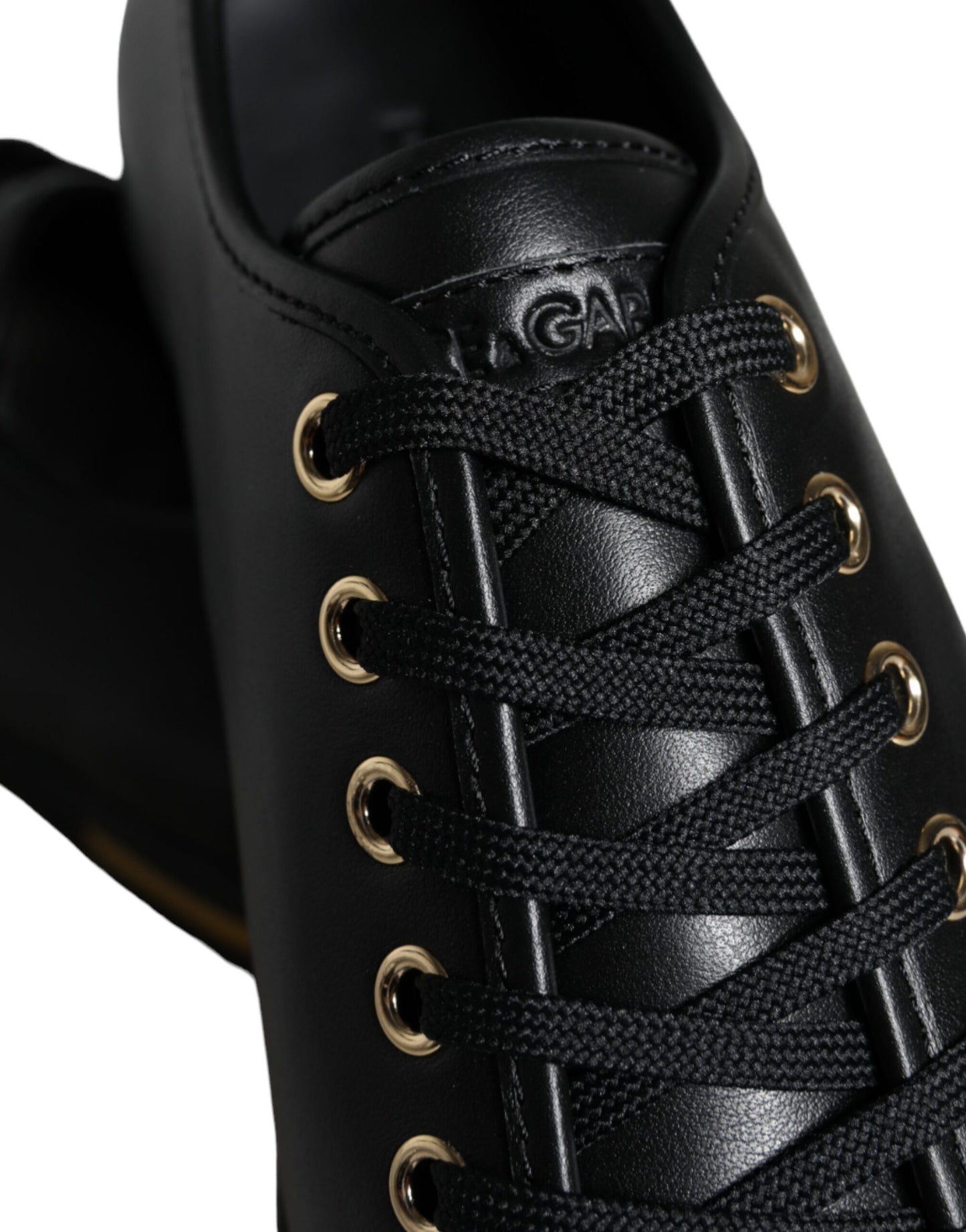 Black Gold Leather Classic Sneakers Shoes-Dolce & Gabbana-LabelTerrace.com