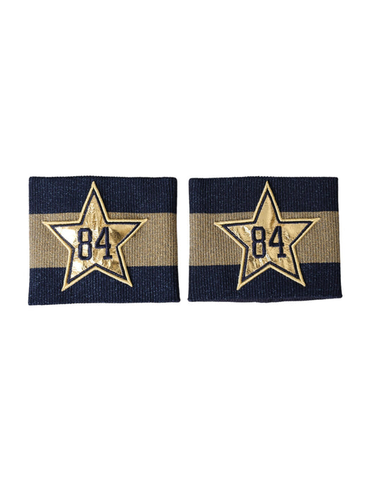 Black Gold Logo Star 84 Viscose Wristband-Dolce & Gabbana-LabelTerrace.com