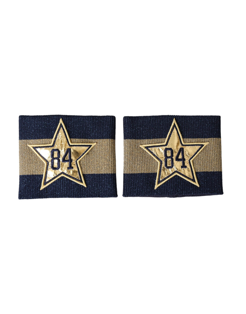 Black Gold Logo Star 84 Viscose Wristband-Dolce & Gabbana-LabelTerrace.com