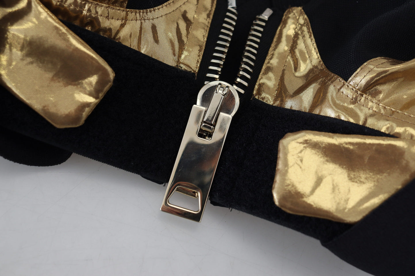 Black Gold Sleeveless Cropped Bustier Top-Dolce & Gabbana-LabelTerrace.com