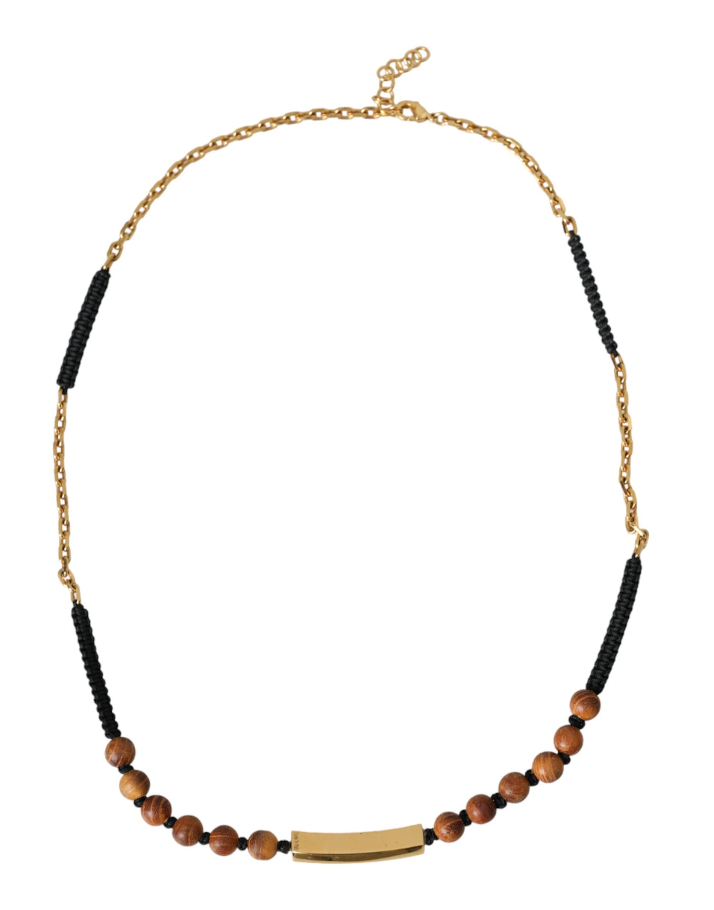 Black Gold Wooden Beaded Logo Pendant-Dolce & Gabbana-LabelTerrace.com