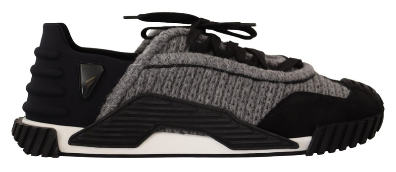 حذاء رياضي NS1 برباط من القماش باللون الأسود والرمادي