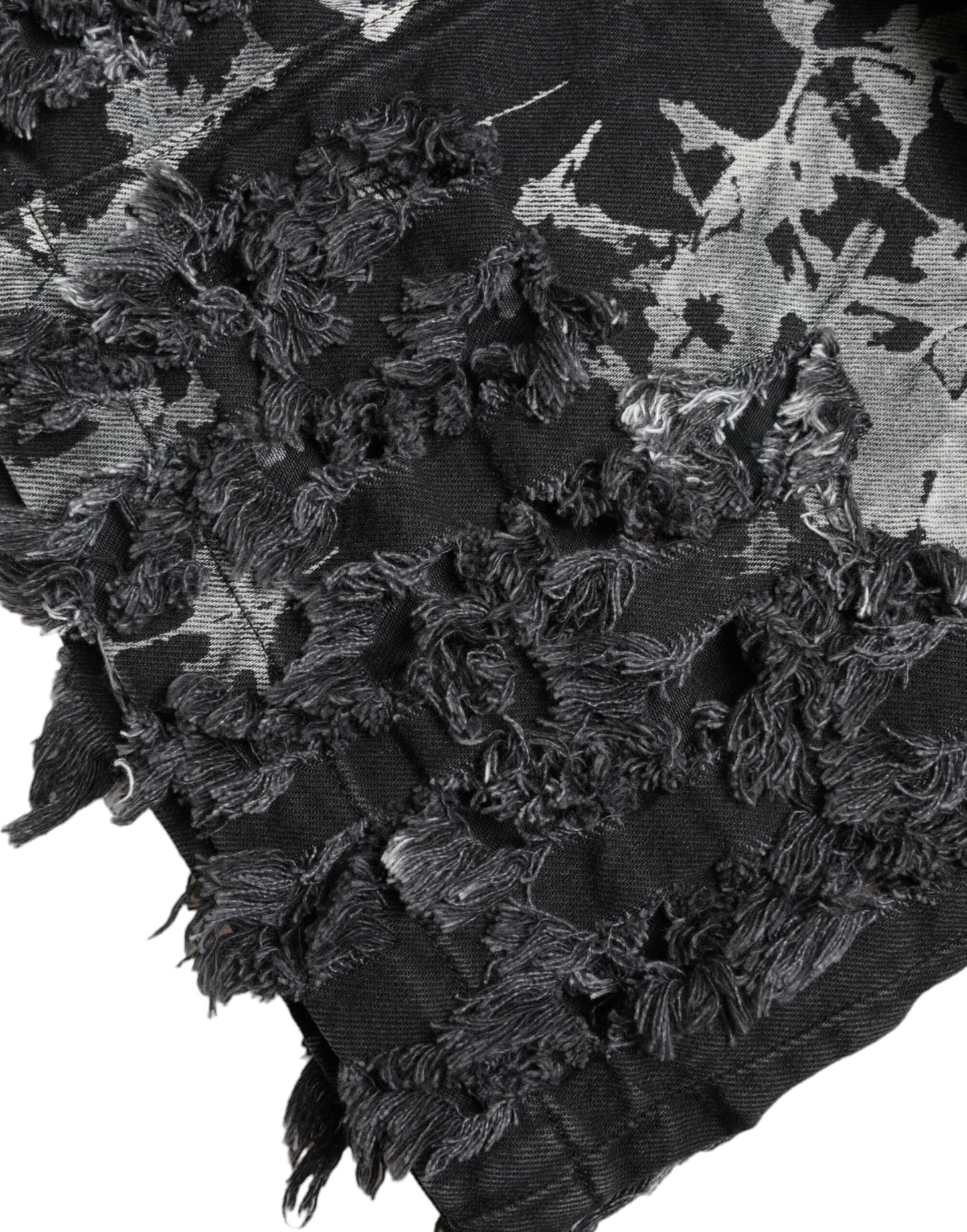 Black Gray Lace Cotton High Waist Denim Mini Skirt-Dolce & Gabbana-LabelTerrace.com