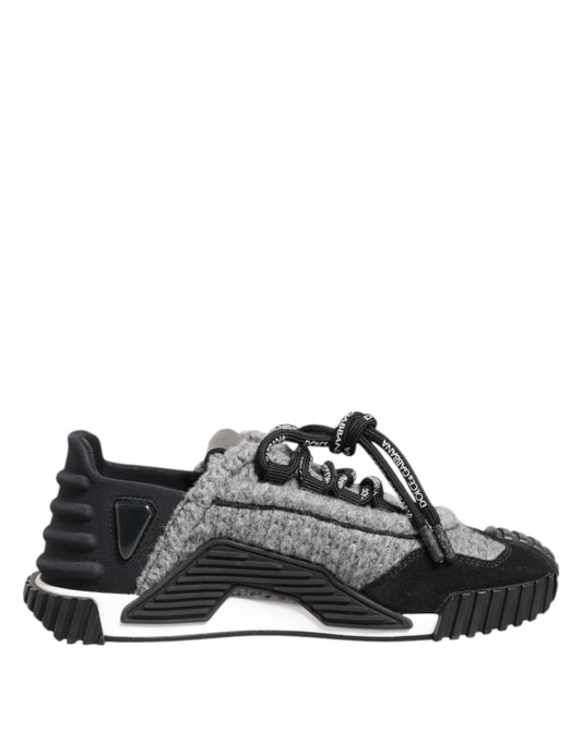 Black Gray NS1 Low Top Sneakers Shoes-Dolce & Gabbana-LabelTerrace.com