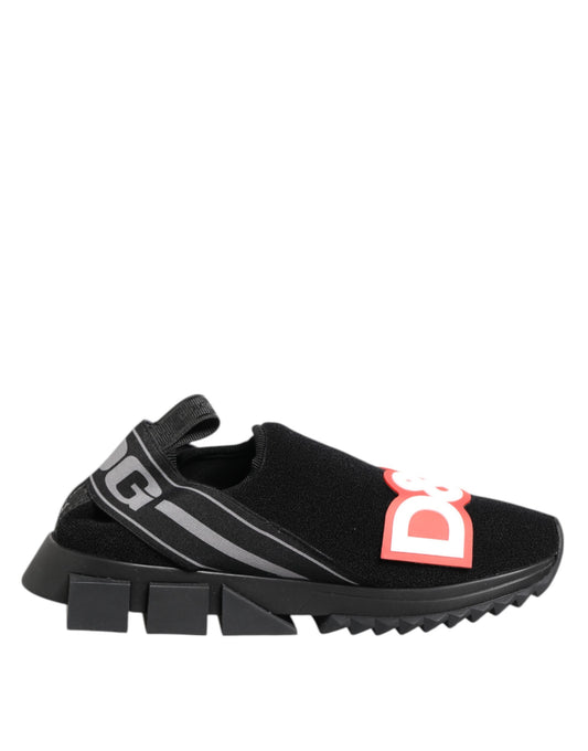 Black Grey Slip On Sorrento Sneakers Shoes-Dolce & Gabbana-LabelTerrace.com