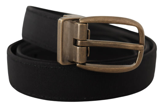 Black Grosgrain Leather Bronze Metal Belt-Dolce & Gabbana-LabelTerrace.com
