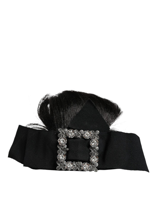 Black Hair Parrucchiera Crystal Headband Diadem-Dolce & Gabbana-LabelTerrace.com