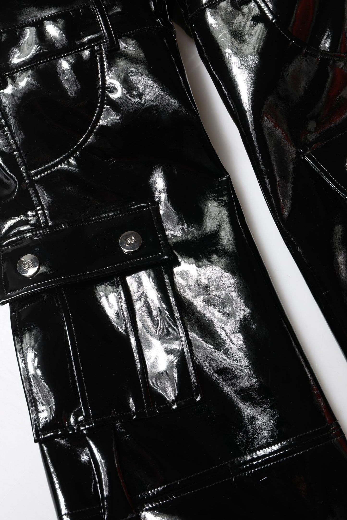 Black High Waist Cargo Bootcut Pants-Dolce & Gabbana-LabelTerrace.com