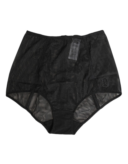 Black High Waist Mesh Sheer Shapewear Underwear-Dolce & Gabbana-LabelTerrace.com