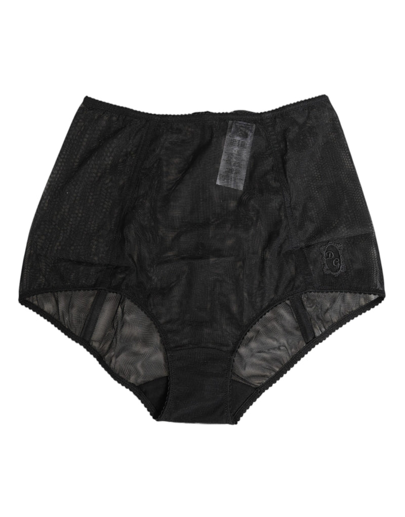 Black High Waist Mesh Sheer Shapewear Underwear-Dolce & Gabbana-LabelTerrace.com