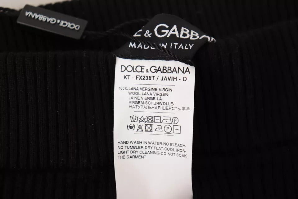 Black High Waist Stretch Pants Tights-Dolce & Gabbana-LabelTerrace.com