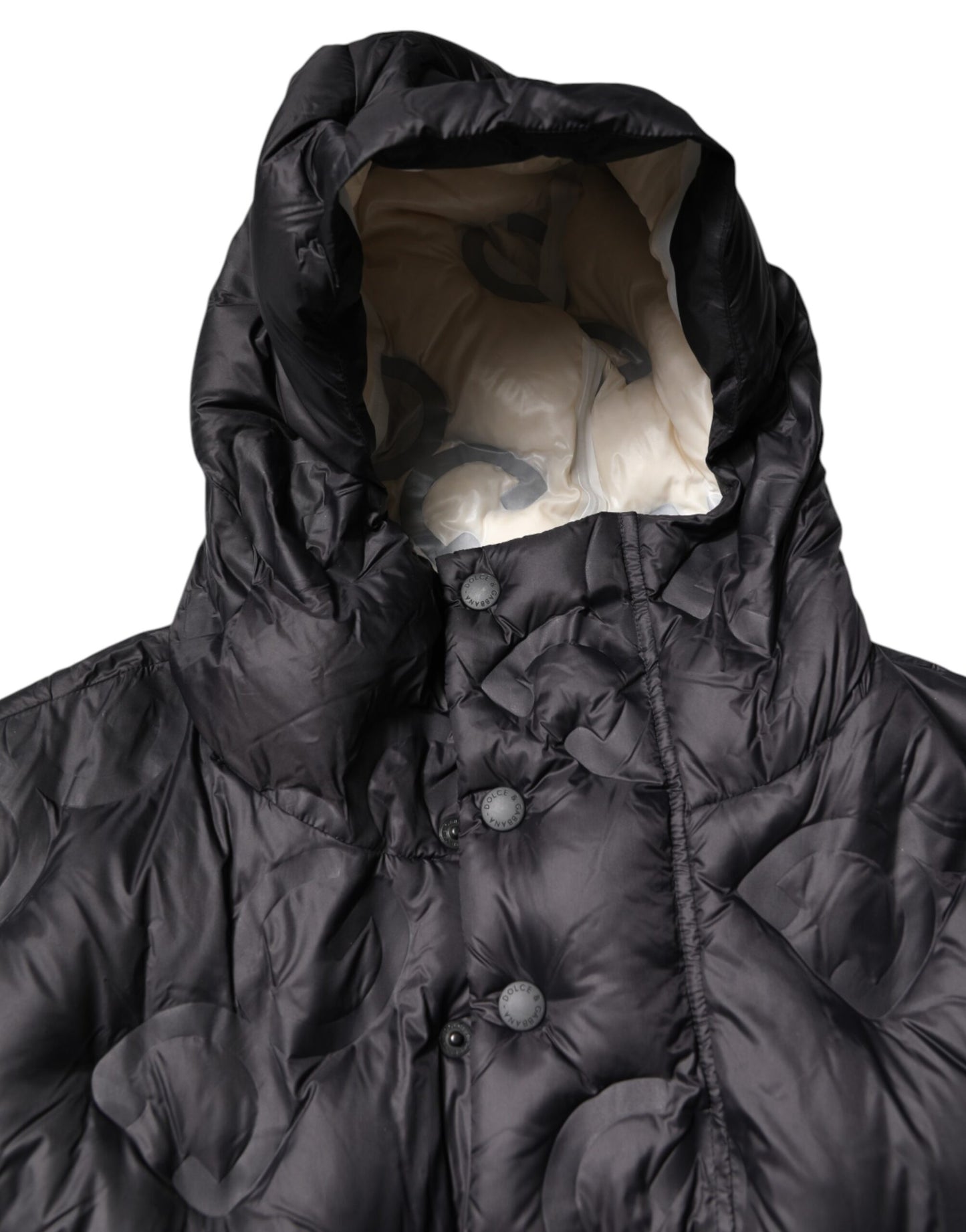 Black Hooded Parka Coat Winter Jacket-Dolce & Gabbana-LabelTerrace.com