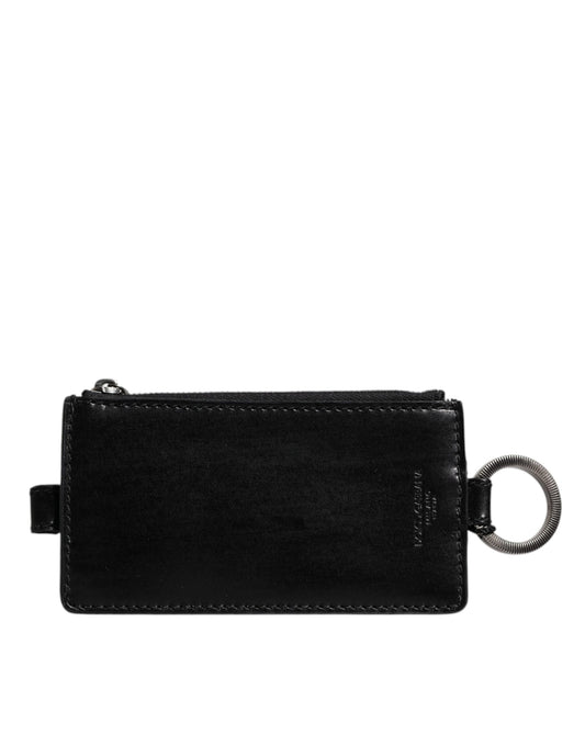 Black Horse Leather Lanyard Logo Card Holder Wallet-Dolce & Gabbana-LabelTerrace.com