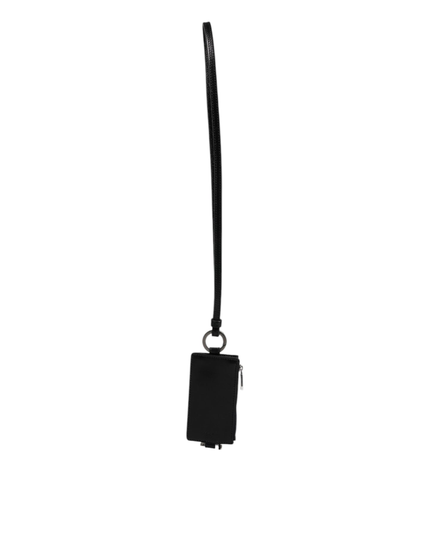 Black Horse Leather Lanyard Logo Card Holder Wallet-Dolce & Gabbana-LabelTerrace.com