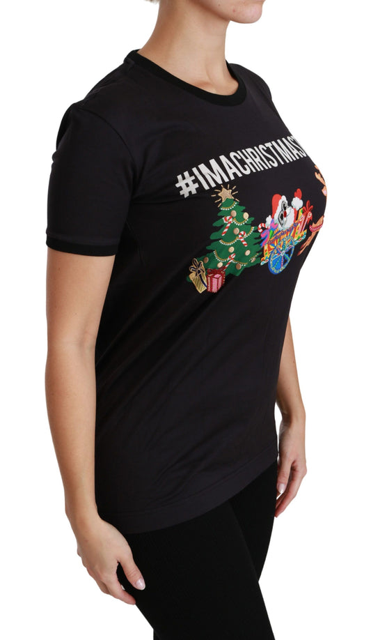 Black #ImAChristmasTree Crewneck Top T-shirt-Dolce & Gabbana-LabelTerrace.com
