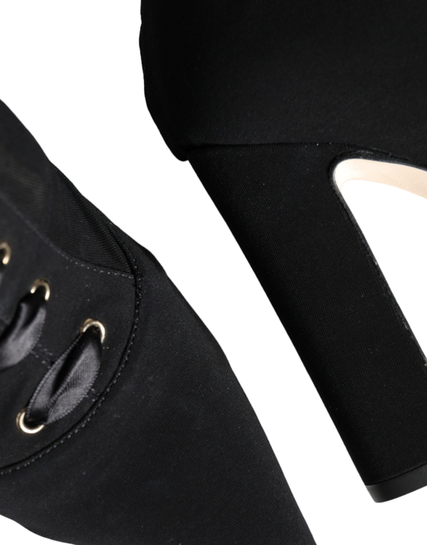 Black Jersey Stretch Ankle Booties Shoes-Dolce & Gabbana-LabelTerrace.com