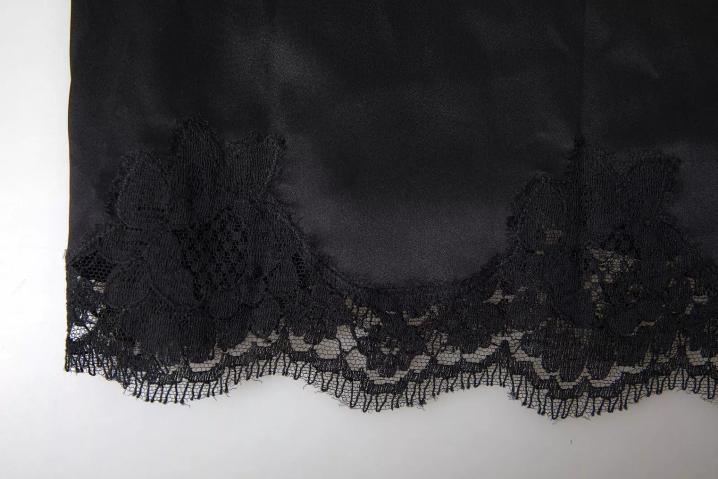 Black Lace Silk Sleepwear Camisole Top Underwear-Dolce & Gabbana-LabelTerrace.com