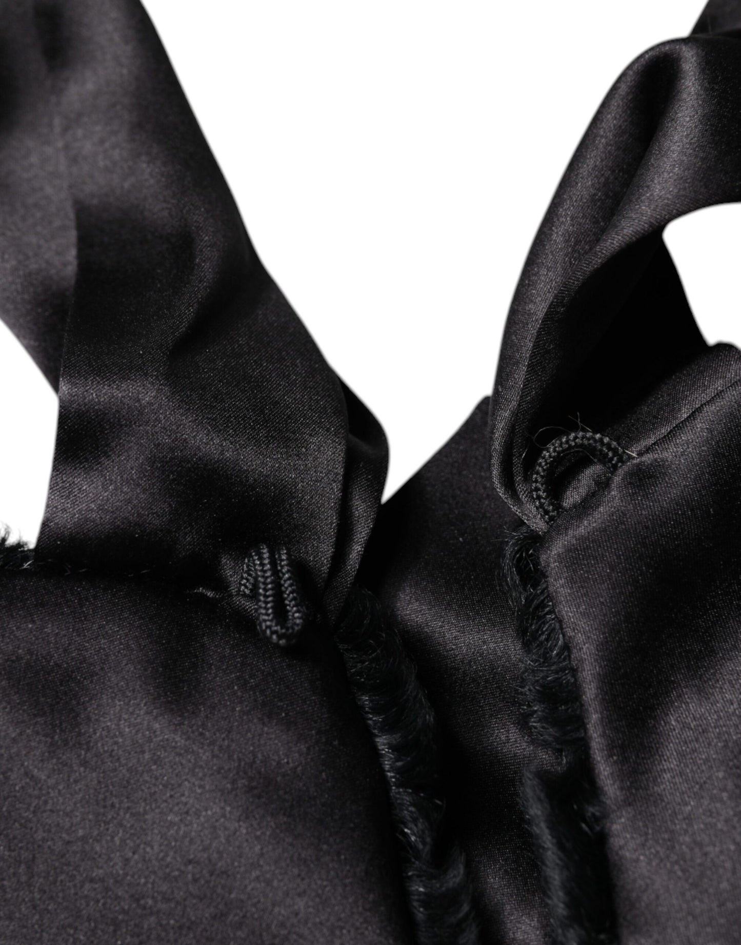 Black Lamb Fur Women Neck Warmer Winter Scarf-Dolce & Gabbana-LabelTerrace.com