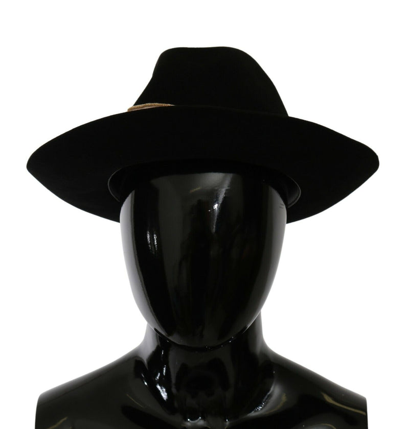 Black Lapin Amor Gignit Wide Brim Panama Hat-Dolce & Gabbana-LabelTerrace.com