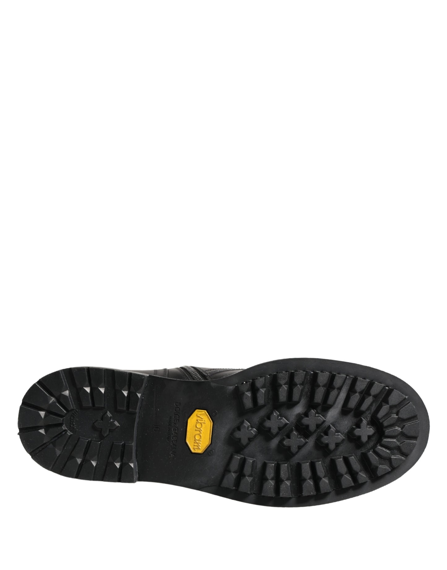 Black Leather Belted Buckle Combat Boots Shoes