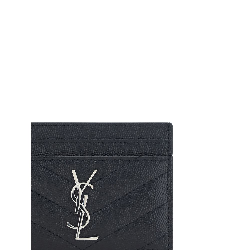 Black Leather Card Holder-Saint Laurent-LabelTerrace.com