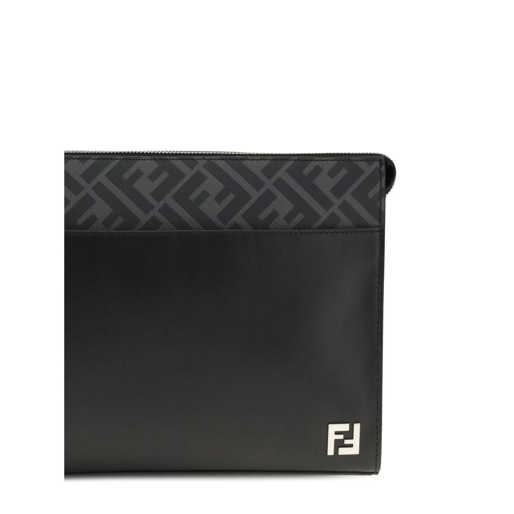 Black Leather Clutch Bag