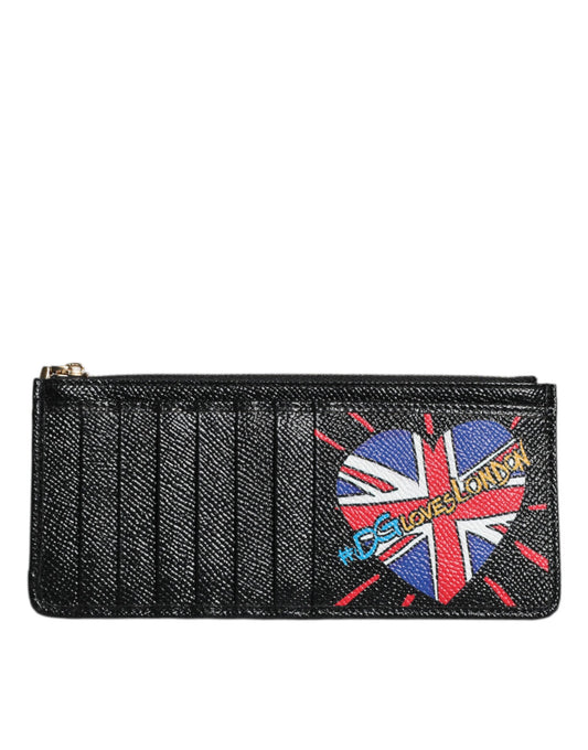 Black Leather #DGLovesLondon Cardholder Case Wallet-Dolce & Gabbana-LabelTerrace.com