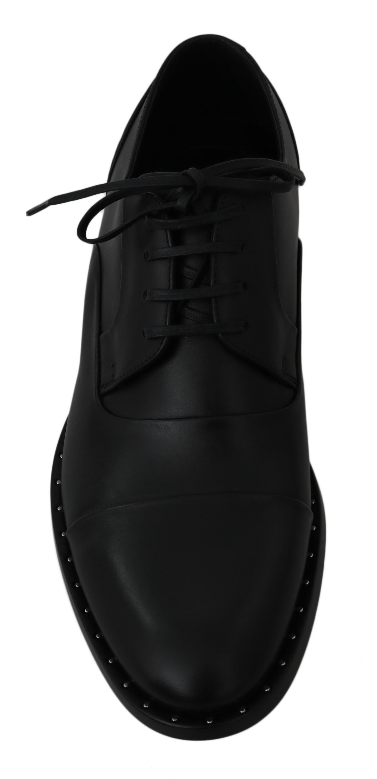 Black Leather Derby Formal Shoes-Dolce & Gabbana-LabelTerrace.com