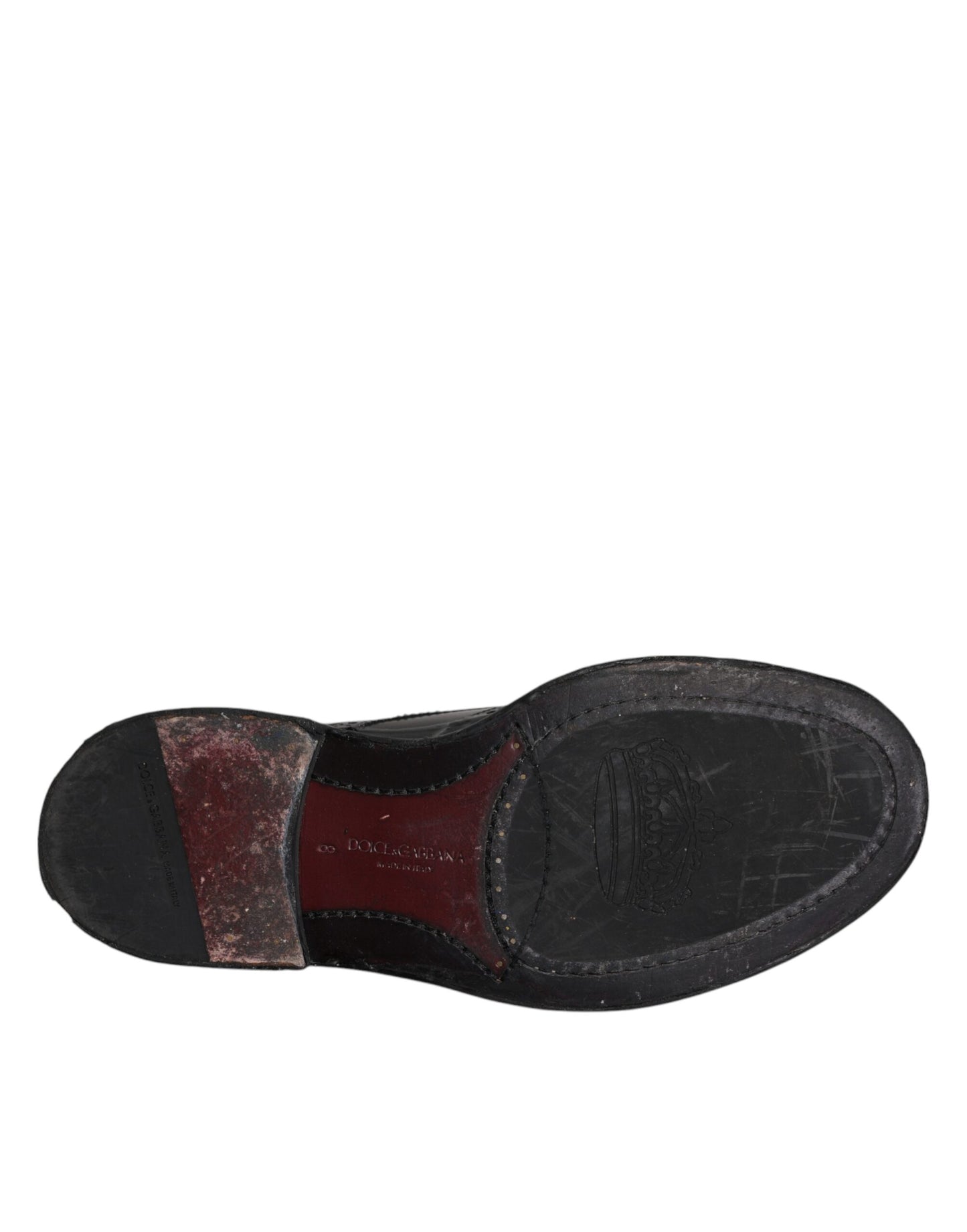 Black Leather Derby Wingtip Formal Shoes-Dolce & Gabbana-LabelTerrace.com