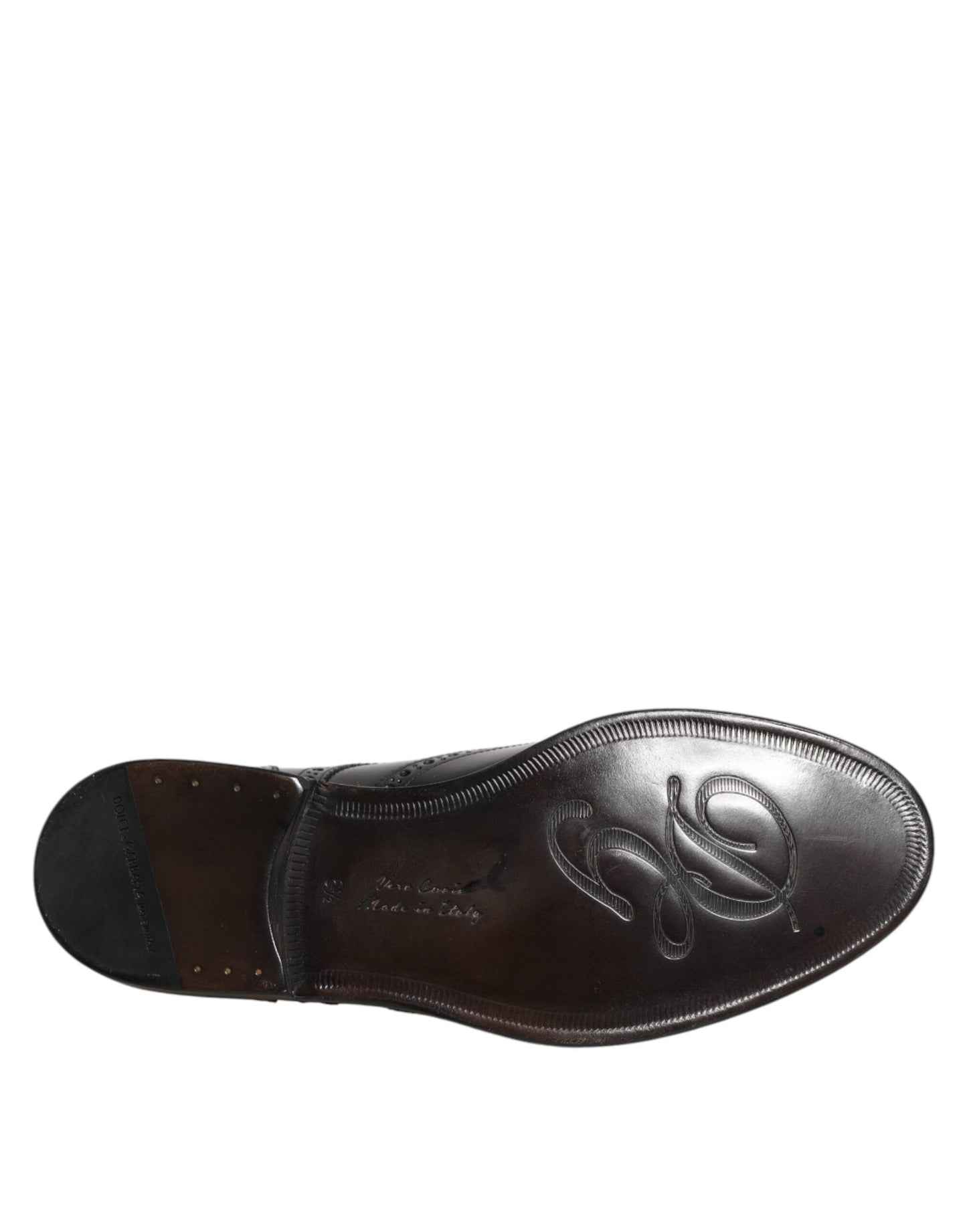 Black Leather Derby Wingtip Formal Shoes-Dolce & Gabbana-LabelTerrace.com