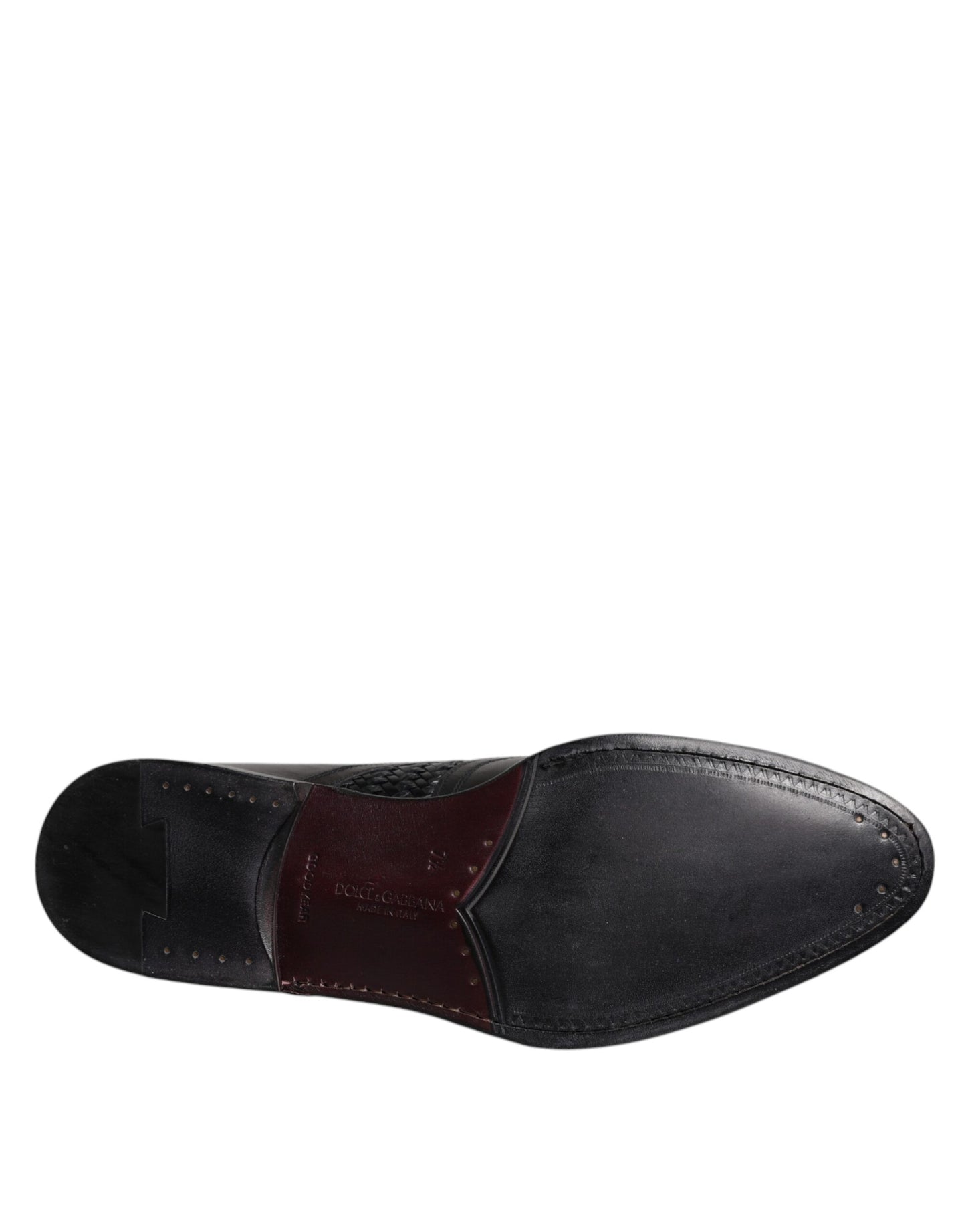 Black Leather Derby Wingtip Lace Up Formal Dress Shoes-Dolce & Gabbana-LabelTerrace.com
