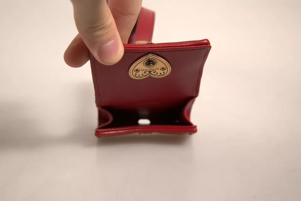 Black Leather Devotion Heart Strap Airpod Case-Dolce & Gabbana-LabelTerrace.com