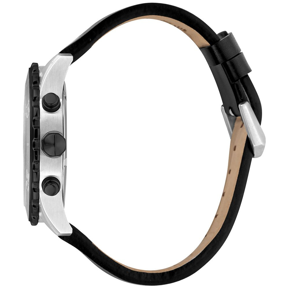 Black Leather Dress Watch