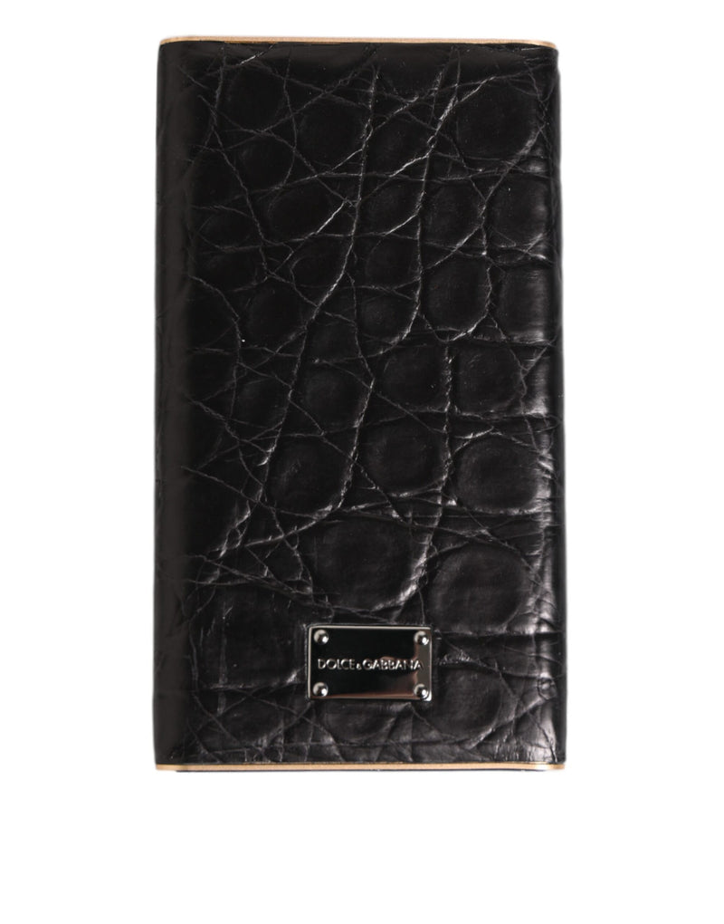 Black Leather Exotic Skin 3000mAh Power Bank Charger USB-Dolce & Gabbana-LabelTerrace.com